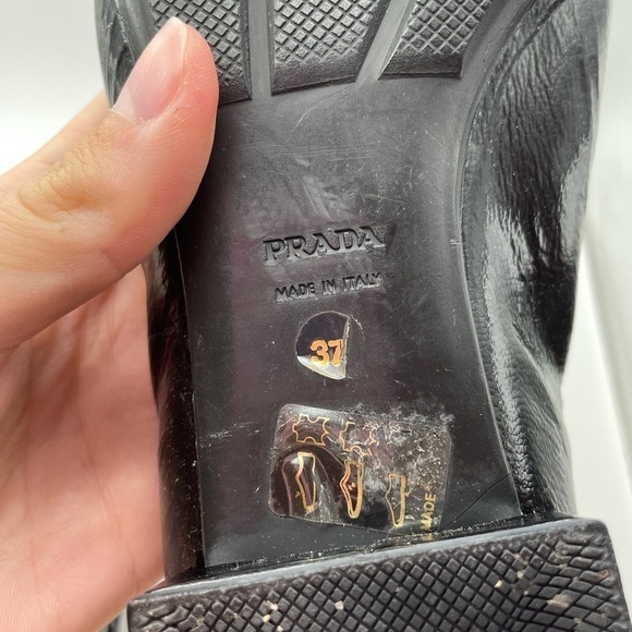 Prada black leather penny loafers women’s EU 37.5 - Picture 11 of 11